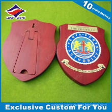 Custom Metal Plate and Wooden Trophy for Souvenir Plaque